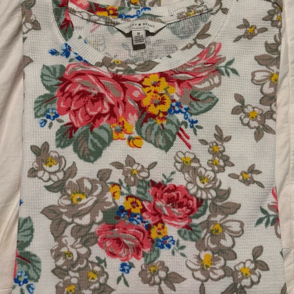 Lucky Brand Multicolor Floral print thermal  Top